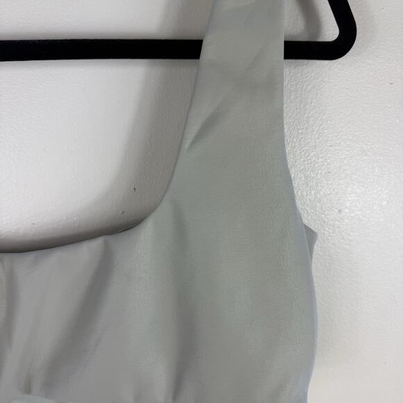 Skims Women's Size 2X Gray Faux‎ Leather Scoop Neck Bralette Bra Kim K - Picture 6 of 11